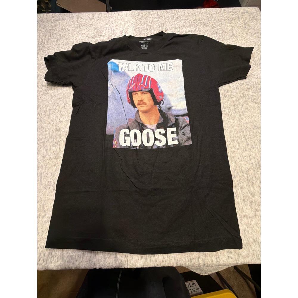 Top Gun Maverick Goose‎ Talk To Me T Shirt Mens Medium M Black Cotton Movie Tee